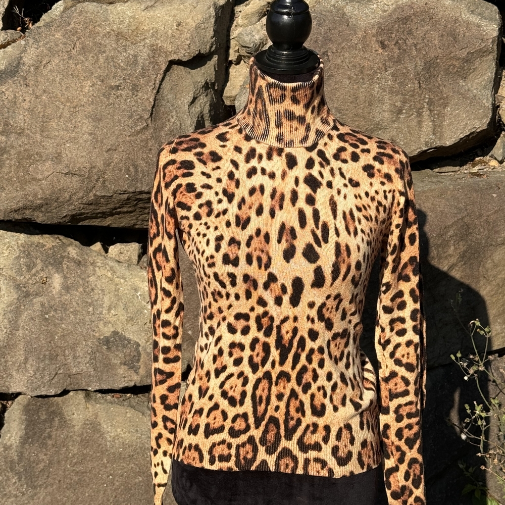 Dolce & Gabbana Tan and Brown Fitted Blouse